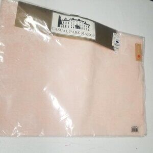Pink Fabric Placemats, Blush, Casual Park Manor set of 4 Kitchen Linens 19 inch
